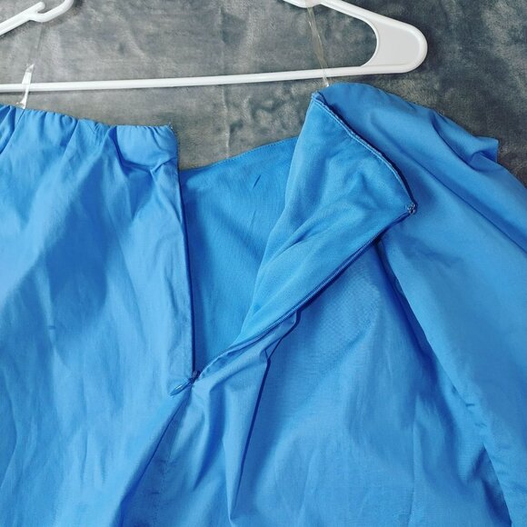 Shinestar Off-Shoulder Cropped‎ Top With Flared Sleeves Size L Blue NWT - Picture 5 of 10